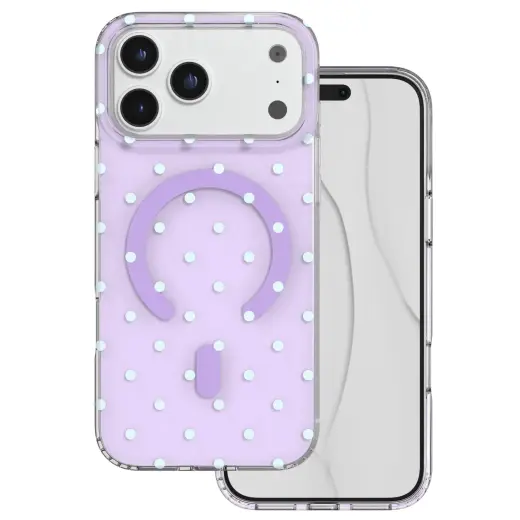 Bubble Dots Mag phone case with MagSafe support for iPhone 17 Pro Max | iPhone 18 Pro Max purple