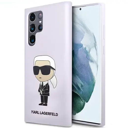 Karl Lagerfeld KLHCS23LSNIKBCU Sam S23 Ultra S918 hardcase purpurowy|purple Silicone Ikonik