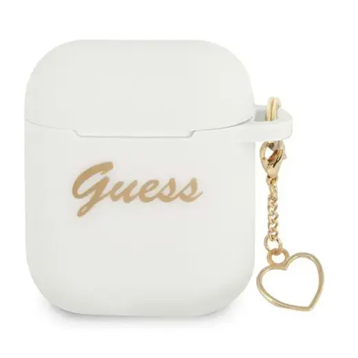 Guess case for Airpods | Airpods 2 GUA2LSCHSH white Silicone Heart Charm