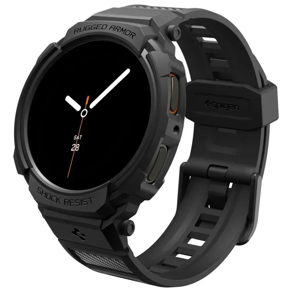Spigen Rugged Armor Pro viedpulksteņa siksniņa priekš Samsung Galaxy Watch 8 (44 mm) | plastmasa | melna