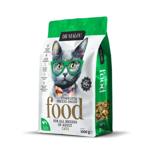 Liofilizēta barība kaķiem - DR Malou, Chicken with salmon - Adult Cats freeze-dried comple
