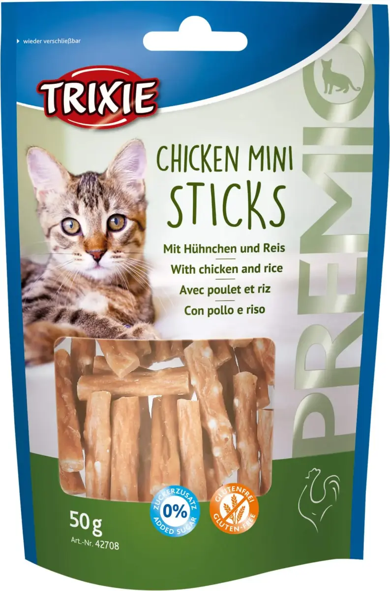 Gardumi kaķiem : Trixie Premio Mini Stick 50g.