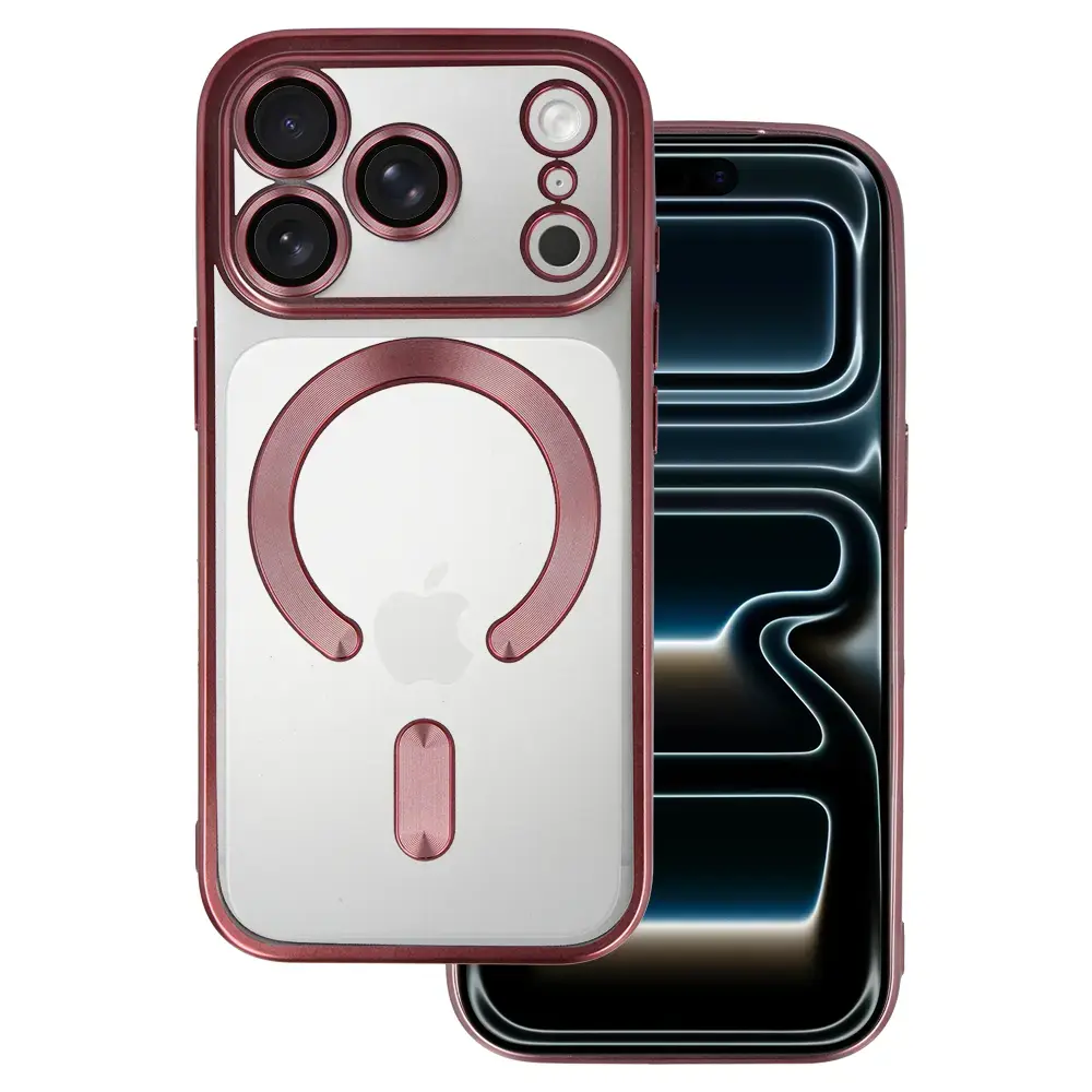 Metallic maciņš ar MagSafe atbalstu telefonam iPhone 17 Pro rozā