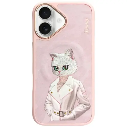 Nimmy Magnetic fashion cute pet phone case for iPhone 16 pink