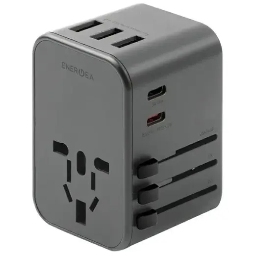 ENERGEA Travelworld travel charger | 35.5W | PD, PPS, QC3.0 | USB-A, USB-C | gray, gunmetal