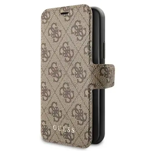 Guess GUFLBKSN584GB grāmatu vāks priekš iPhone 11 Pro brūns