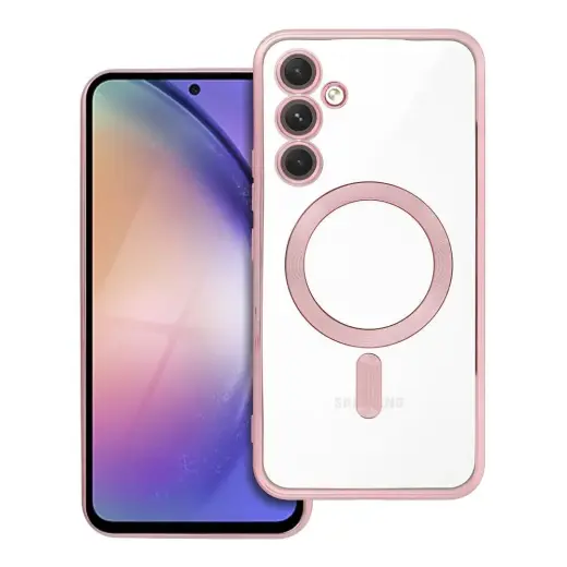 Electro Mag telefono dėklas su MagSafe palaikymu Samsung Galaxy A54 (A546) rožinis