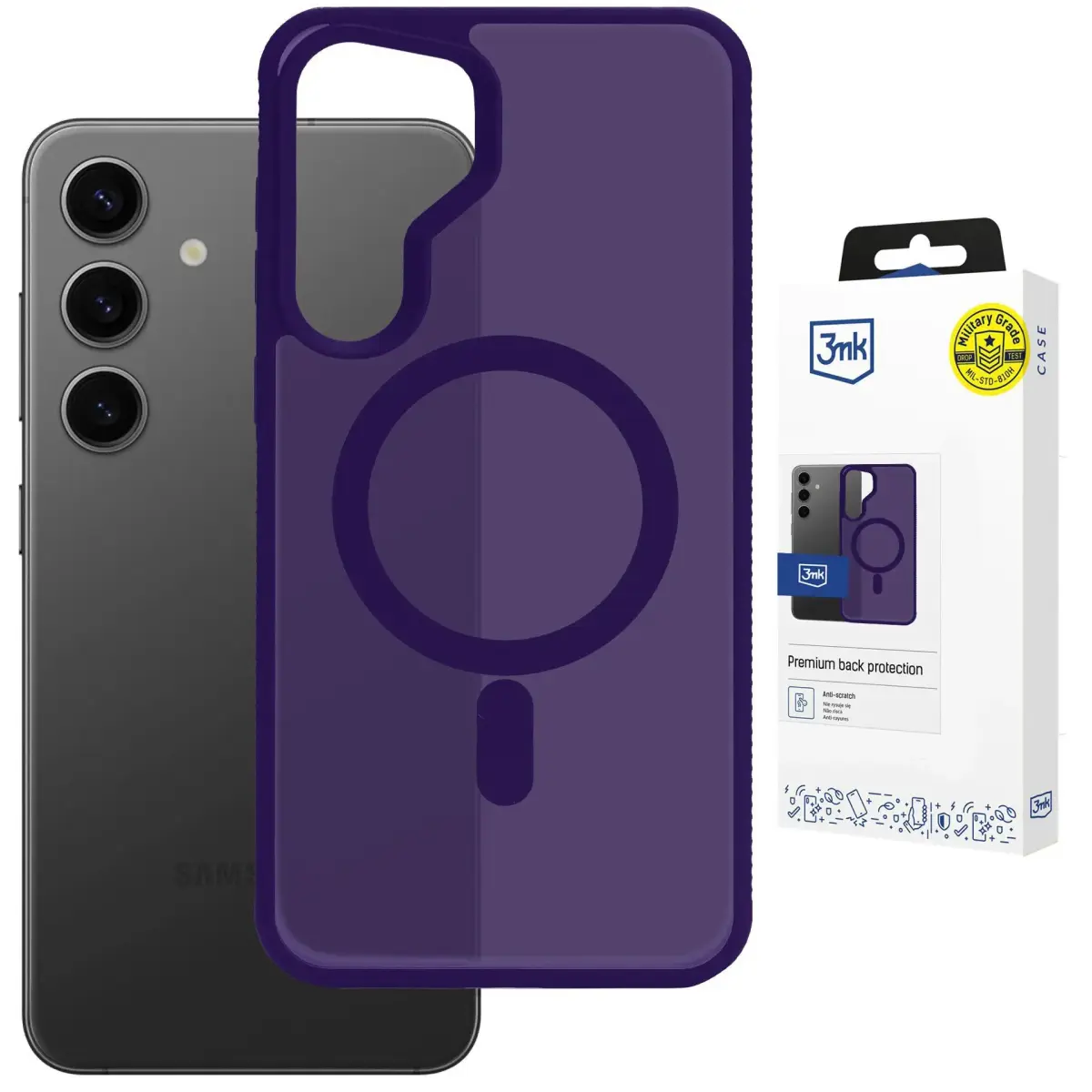 3mk Smoke MagCase maciņš ar MagSafe atbalstu telefonam Samsung Galaxy S25 (S931) violets