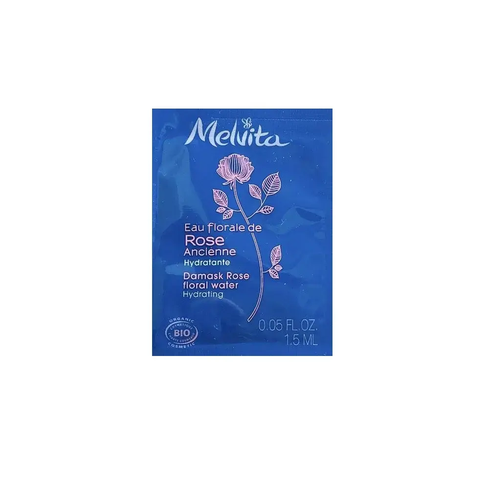 Melvita, Damask Rose, Organic, Hydrating, Floral Water, For Face & Neck, 1.5 ml *Sample