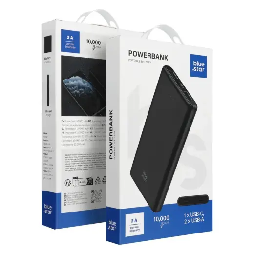 Blue Star W1061 väline akupank (powerbank) | 10 000 mAh | 10W | USB-A | black