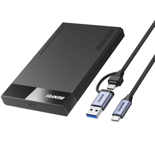 BENFEI SSD drive housing 2.5 inch SATA SSD USB-C USB-A with UASP SATA III support black