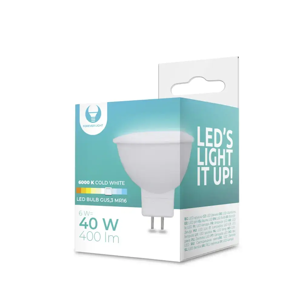 LED Bulb GU5,3 MR16 6W 12V 6000K 400lm Forever Light