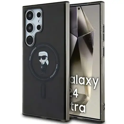 Karl Lagerfeld KLHMS24LHFCKNOK S24 Ultra S928 czarny|black hardcase IML Ikonik MagSafe