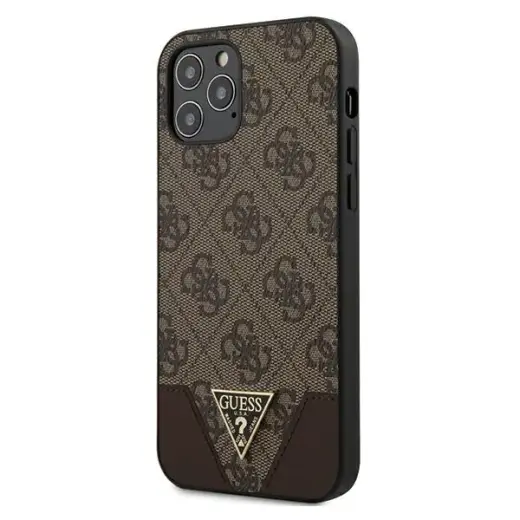 GUHCP12MPU4GHBR Guess 4G Triangle Cover for iPhone 12|12 Pro 6.1 Brown