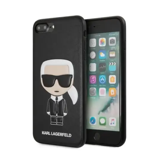 KLHCI8LIKPUBK Karl Lagerfeld Ikonik Cover for iPhone 7|8 Plus Black