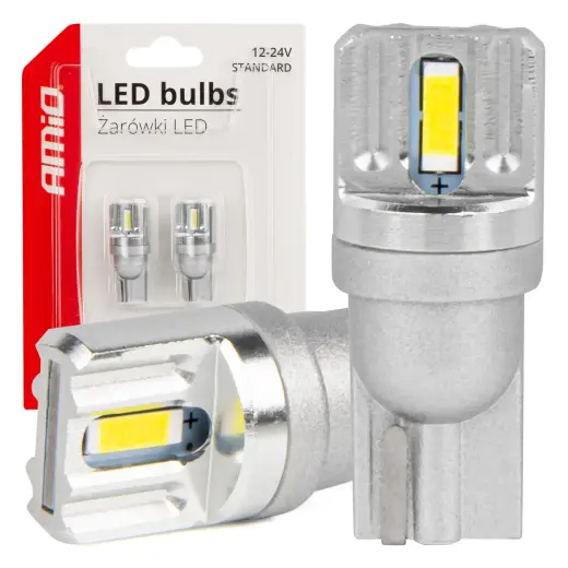 LED bulbs STANDARD T10 W5W 2x1860 SMD White 12V/24V AMIO-03719