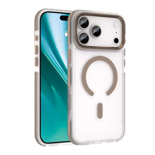 Etteri Icy Mag maciņš ar MagSafe atbalstu telefonam iPhone 17 Pro Max zelta krāsā