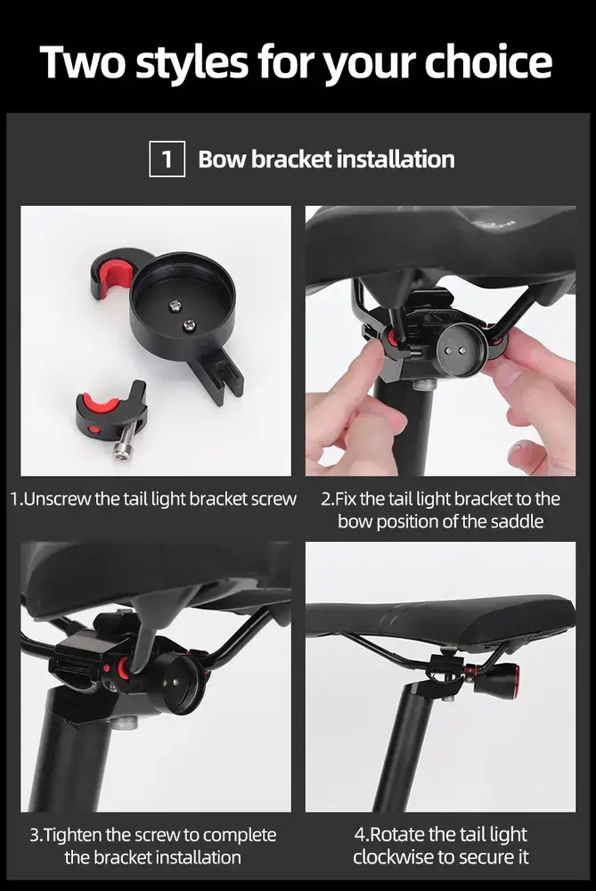 Rockbros Q5 Rear Bike Light with Intelligent Stop System - Black