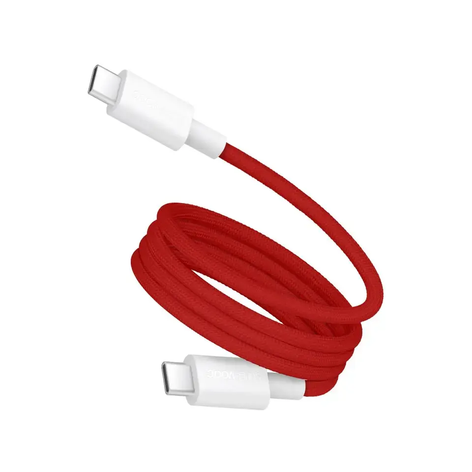 ONE Plus data transfer and charging cable | USB-C to USB-C | SUPERVOOC, PD | 100W | 1.2m | red (Damaged Package)