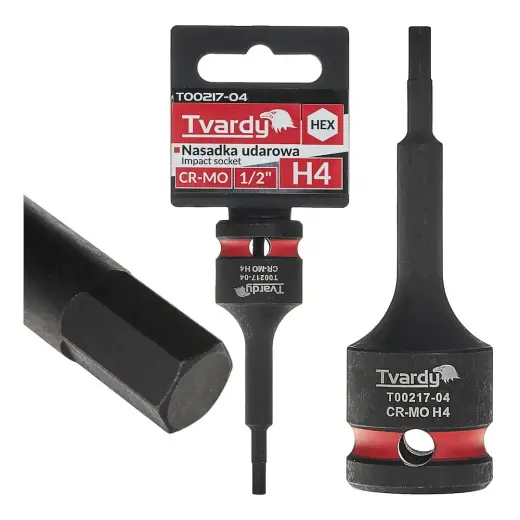 Šešiabriaunė smūginė galvutė 1/2" H4 CR-MO