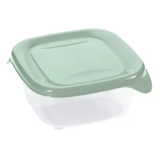 Square food container 0.8L Fresh&Go green
