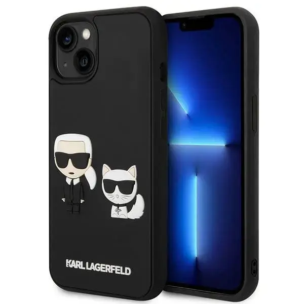 Karl Lagerfeld and Choupette 3D Case for iPhone 14 Black
