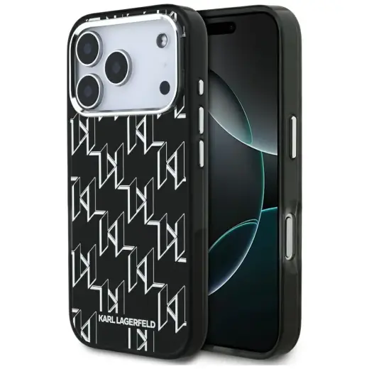 Karl Lagerfeld IML KL Monogram чехол с поддержкой MagSafe для телефона iPhone 17 Pro черный