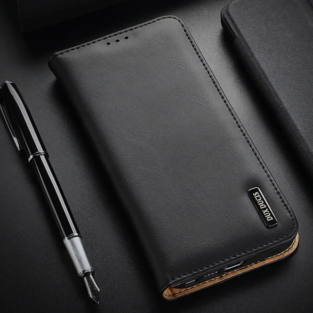 Dux Ducis Hivo Case for Samsung Galaxy S23 Ultra Flip Cover Wallet Stand RFID Blocking Brown