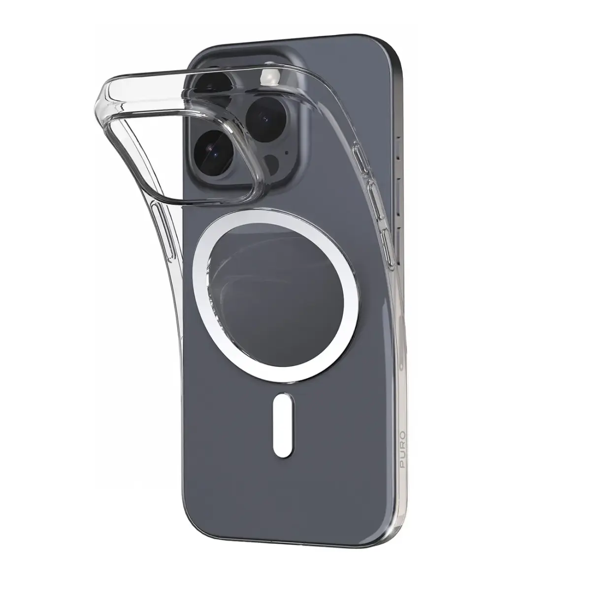 Puro 03 Mag MagSafe Silicone Case for iPhone 16 Pro - Transparent