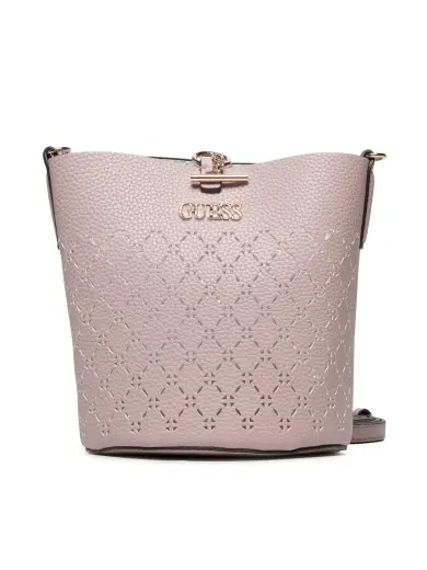 Guess, Amara Bucket, Synthetic Leather, Textile Bag, Powder Pink, HWXG8493010, For Women, 18/23 x 20 x 14 / 14/18 x 18 x 7 cm