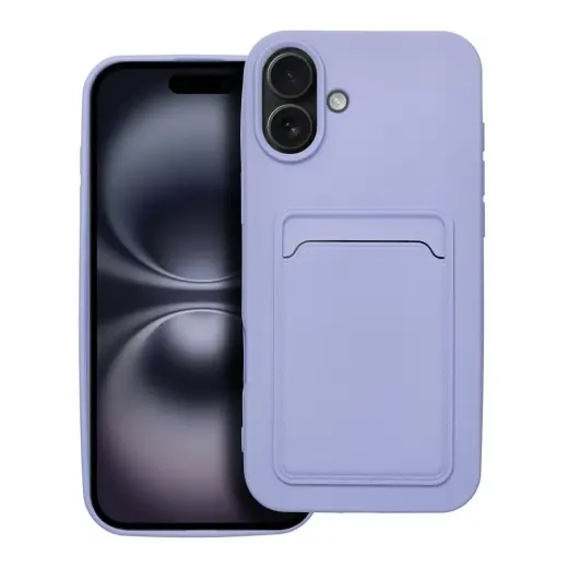 Card grāmatveida maciņš telefonam iPhone 16 Plus violets