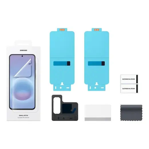 Samsung EF-UA576CTE kaitsekile telefonile Samsung Galaxy A57 (A576) paigaldusraamiga