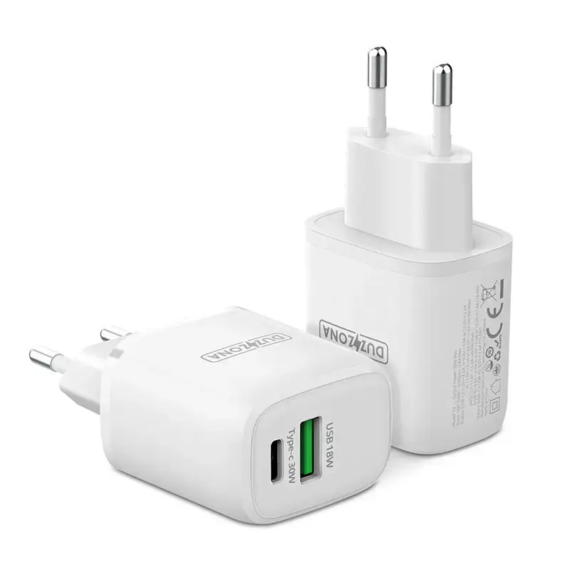 Dux Ducis Duzzona travel charger | 30W | PD | USB-A, USB-C | white