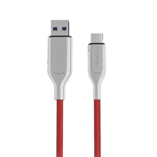 Forever Core Utra Fast cable USB - USB-C 5A red