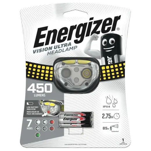 Vision Ultra Headlight 450 lumens with red light 3xAAA ENERGIZER