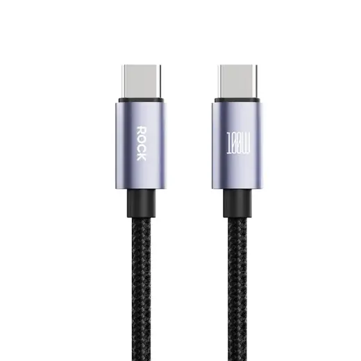 Rock Cable Deep Indigo Series datu pārraides un uzlādes vads | USB-C uz USB-C | 100W | 1.2m | melns