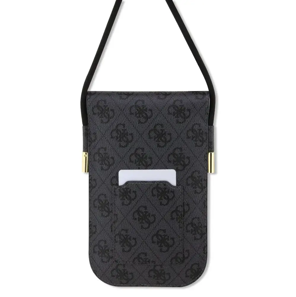Guess PU 4G Metal Logo Script Phone Bag Black (Damaged Package)