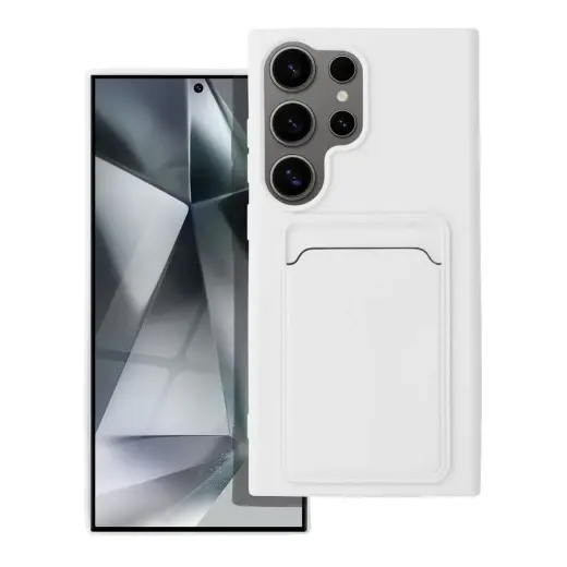 Card knyginio tipo telefono dėklas Samsung Galaxy S24 Ultra baltas