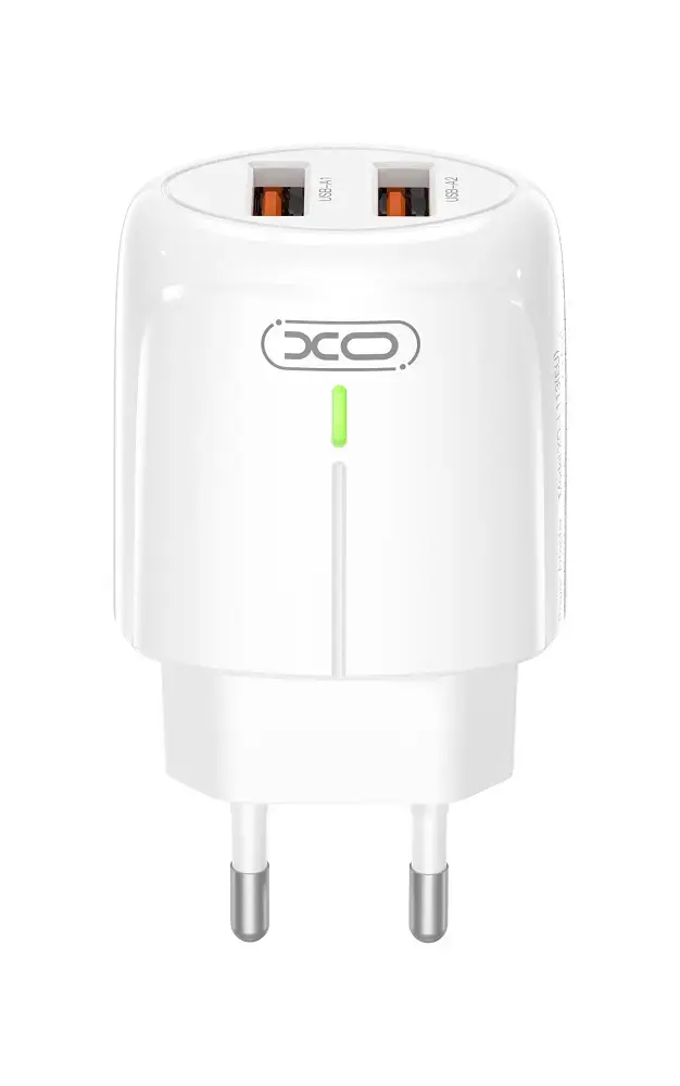 XO L111 WALL CHARGER 2XUSB 2,4A LED WHITE