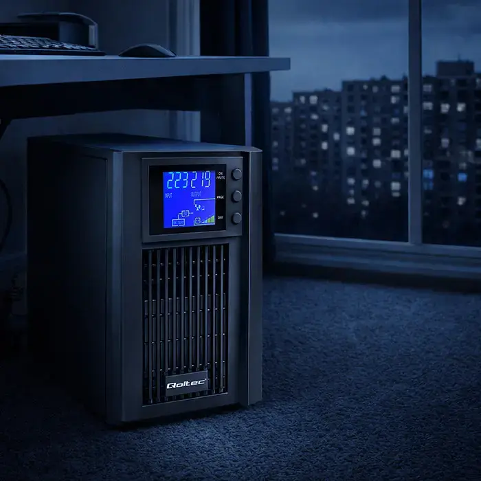 Qoltec Pure Sine Wave UPS Emergency Power Supply | 3kVA | 2400W | AVR | LCD