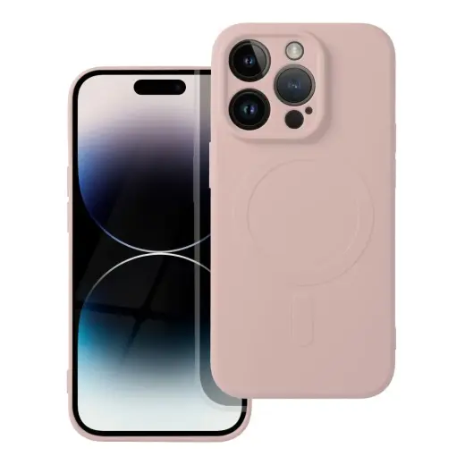 SILICONE MAG COVER maciņš ar MagSafe atbalstu telefonam iPhone 14 Pro rozā