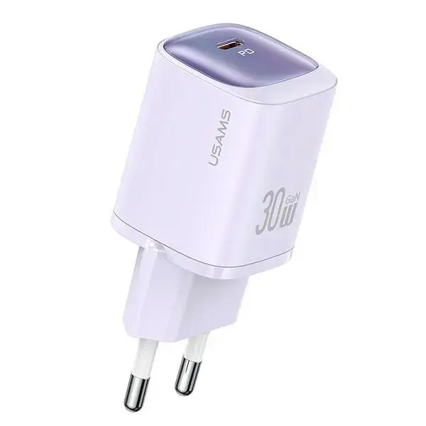 USAMS CC251 tīkla lādētājs | 30W | GaN | USB-C | violets