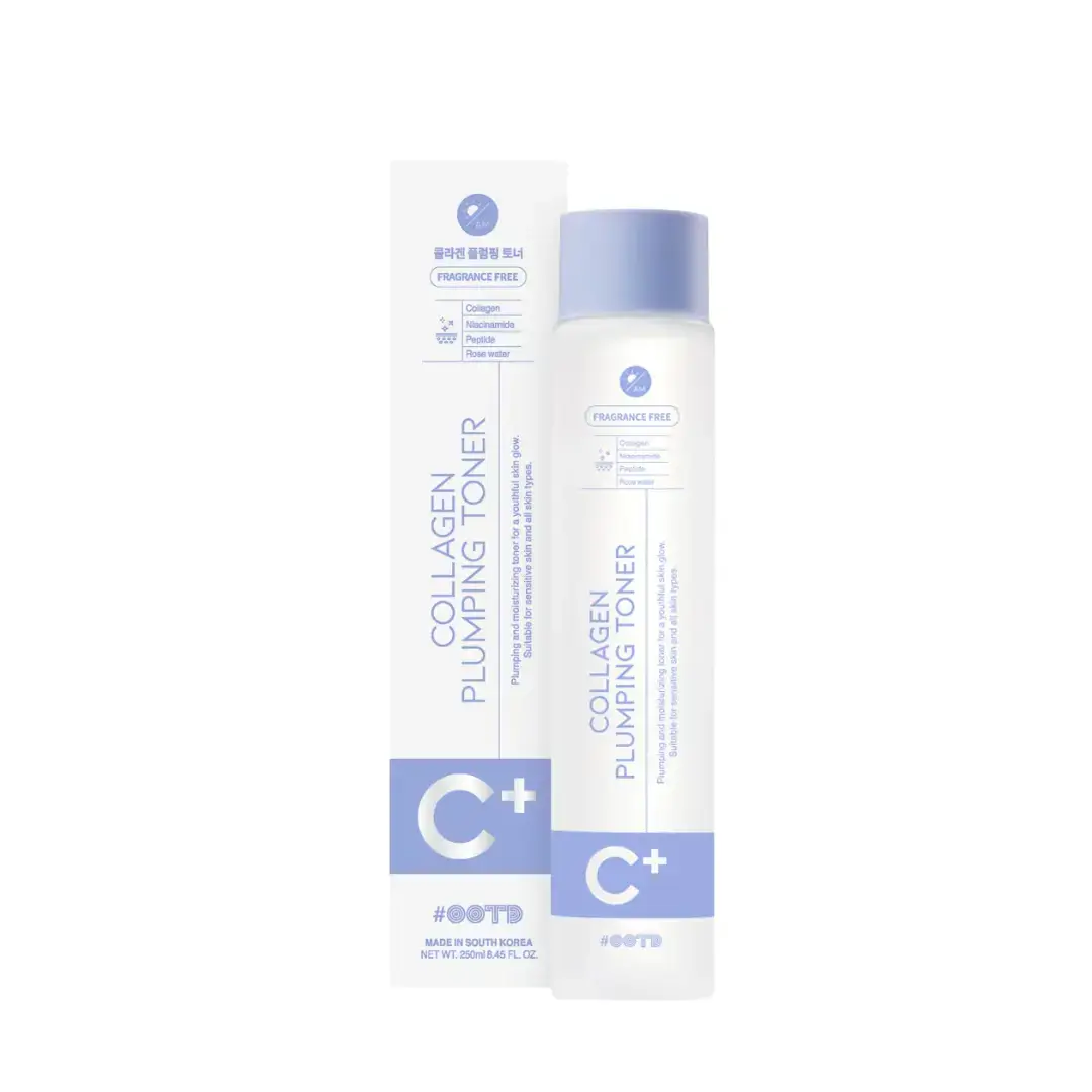 #OOTD, C+, Collagen, Hydrating & Plumping, Cleansing Toner, 250 ml