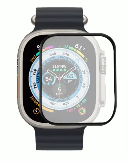 Fusion Nano 9H aizsargstikls pilnam ekrānam Apple Watch Ultra 49mm melns