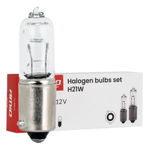 Halogen Bulbs Set H21W 12V 21W BAY9s 10pcs AMIO-04514