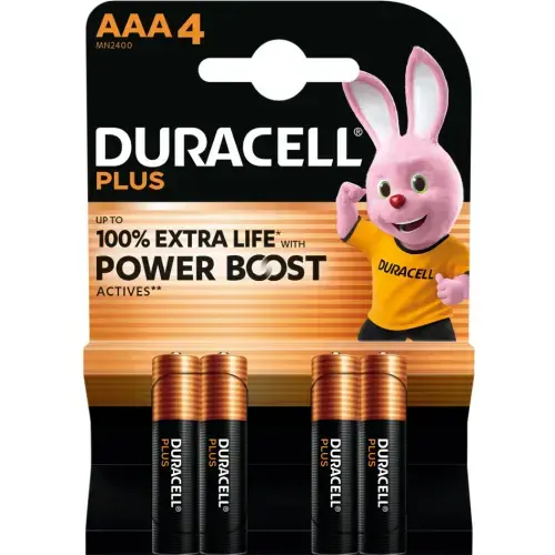 Duracell MN 2400 Plus Power Boost AAA (LR03) Blister Pack 4pcs