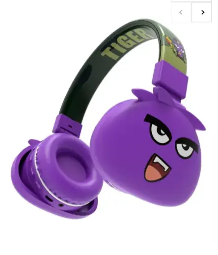 Jellie Monsters Tiger wireless headsets with radio | microphone | bluetooth 5.0 purple