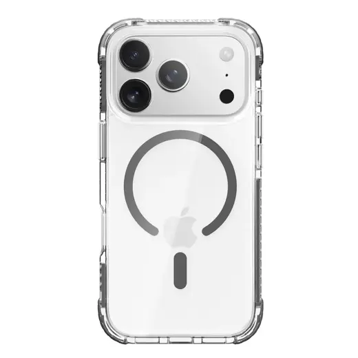 Rock Crystal Clear Magnetic Series telefono dėklas iPhone 17 Pro skaidrus juodas