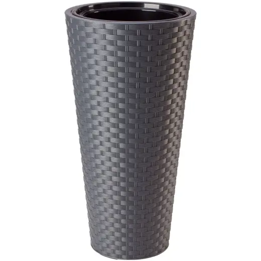 Flower pot Rattan Slim 30cm, grey