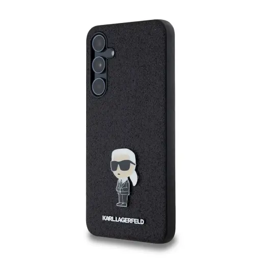 Karl Lagerfeld Fixed Glitter Metal Ikonik Case for Samsung Galaxy A55 5G Black